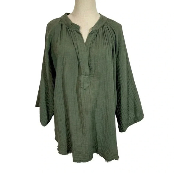 9seed Marrakech Cotton Gauze Dashiki Top Tunic Cover Up in Hunter PLEASE READ - Picture 6 of 14
